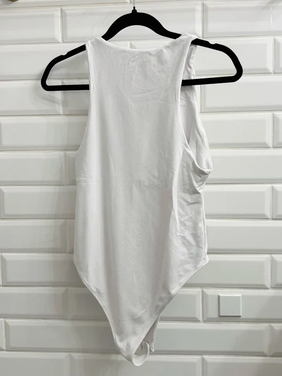 Zara Women’s Medium Halter Neck Polyamide Bodysuit, White - Picture 3 of 6